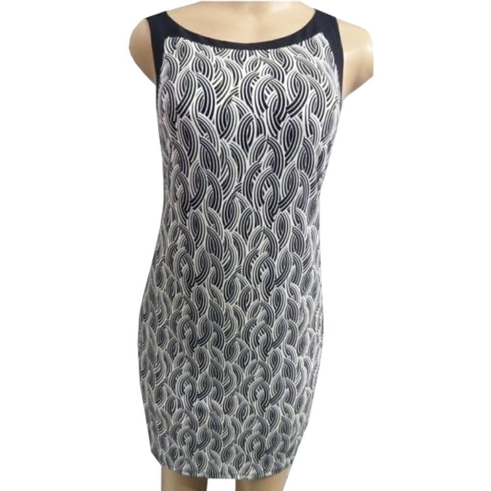 ANN TAYLOR GEO PRINT CAREER CASUAL SHIFT Dress Size S